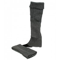 Socks/ Leg Warmers - 12 Pairs Knitted Leg Warmers - Gray - SK-LG028GY